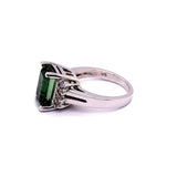 7ct Natural Copper Bearing Paraiba Tourmaline 14K White Gold Ring