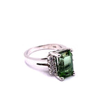 7ct Natural Copper Bearing Paraiba Tourmaline 14K White Gold Ring