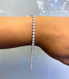 6.85ct Natural Diamonds 14K White Gold Bracelet