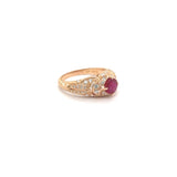 AGL Certified 1.26ct Natural Ruby 18K Rose Gold Ring