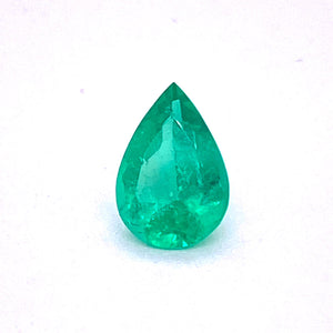 2.13 Carats Pear Shape F2 Emerald 11.07 x 7.56 x 5.41 mm GIA #5212138451