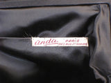 Vintage Collectible 1960's Black Satin Handbag Made in France