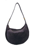 Made in Italy for "Sandra's" Navy Suede and Crocodile Shoulder Bag