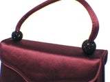 Judith Leiber Plum Satin & Swarovski Evening Bag