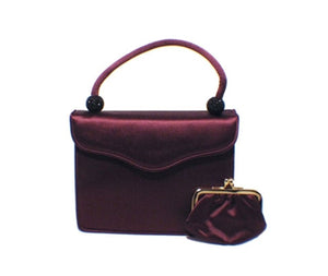 Judith Leiber Plum Satin & Swarovski Evening Bag