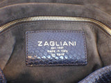 Zagliani Handmade Navy Blue Snakeskin Shoulder Bag