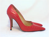 Manolo Blahnik Fire Engine Red Alligator Pumps