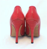 Manolo Blahnik Fire Engine Red Alligator Pumps