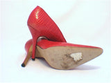 Manolo Blahnik Fire Engine Red Alligator Pumps