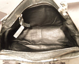 Chloe Silver Leather Satin Snakeskin Buckle Shoulder Bag