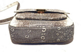 Trussardi Grey & White Ring Lizard Messenger Shoulder Bag