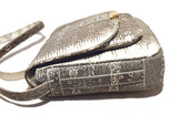 Trussardi Grey & White Ring Lizard Messenger Shoulder Bag