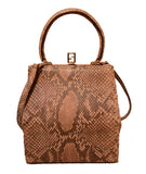 RARE Fendi Natural Python Snakeskin Two-Way Kelly Bolide Handbag