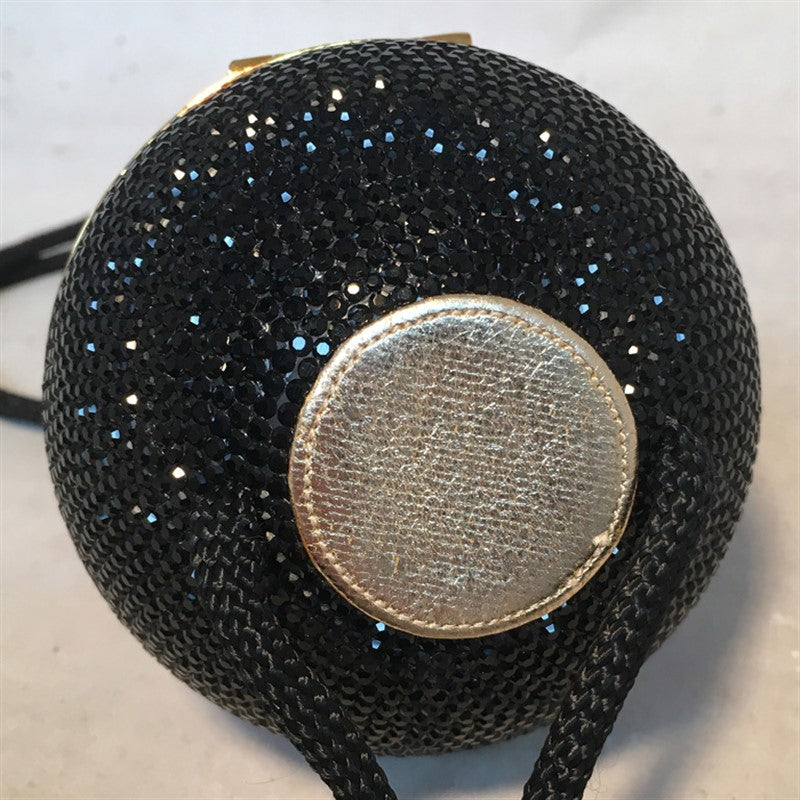 Judith Leiber Black Swarovski Crystal Minaudiere Evening Bag – Vintage by  Misty