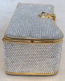 Judith Leiber Vintage Box Clear Swarovski Crystal Minaudiere Evening Bag Clutch
