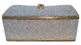 Judith Leiber Vintage Box Clear Swarovski Crystal Minaudiere Evening Bag Clutch