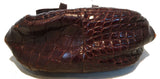 Vintage 1960s Brown Alligator Tortoiseshell Top Handbag