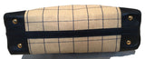 Piere Cardin Vintage Beige and Navy Plaid Tote