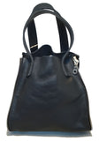 Designer Italian Navy Blue Leather 3 in 1 Handbag Tote