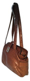 Mauro Governa Brown Ostrich Leather Shoulder Bag