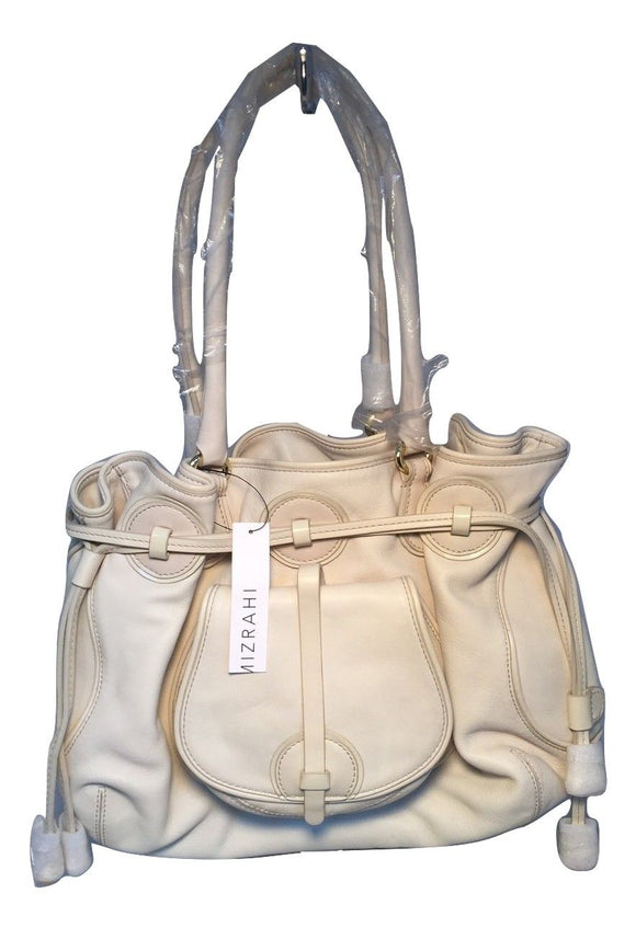 Isaac Mizrahi White Leather Shoulder Bag