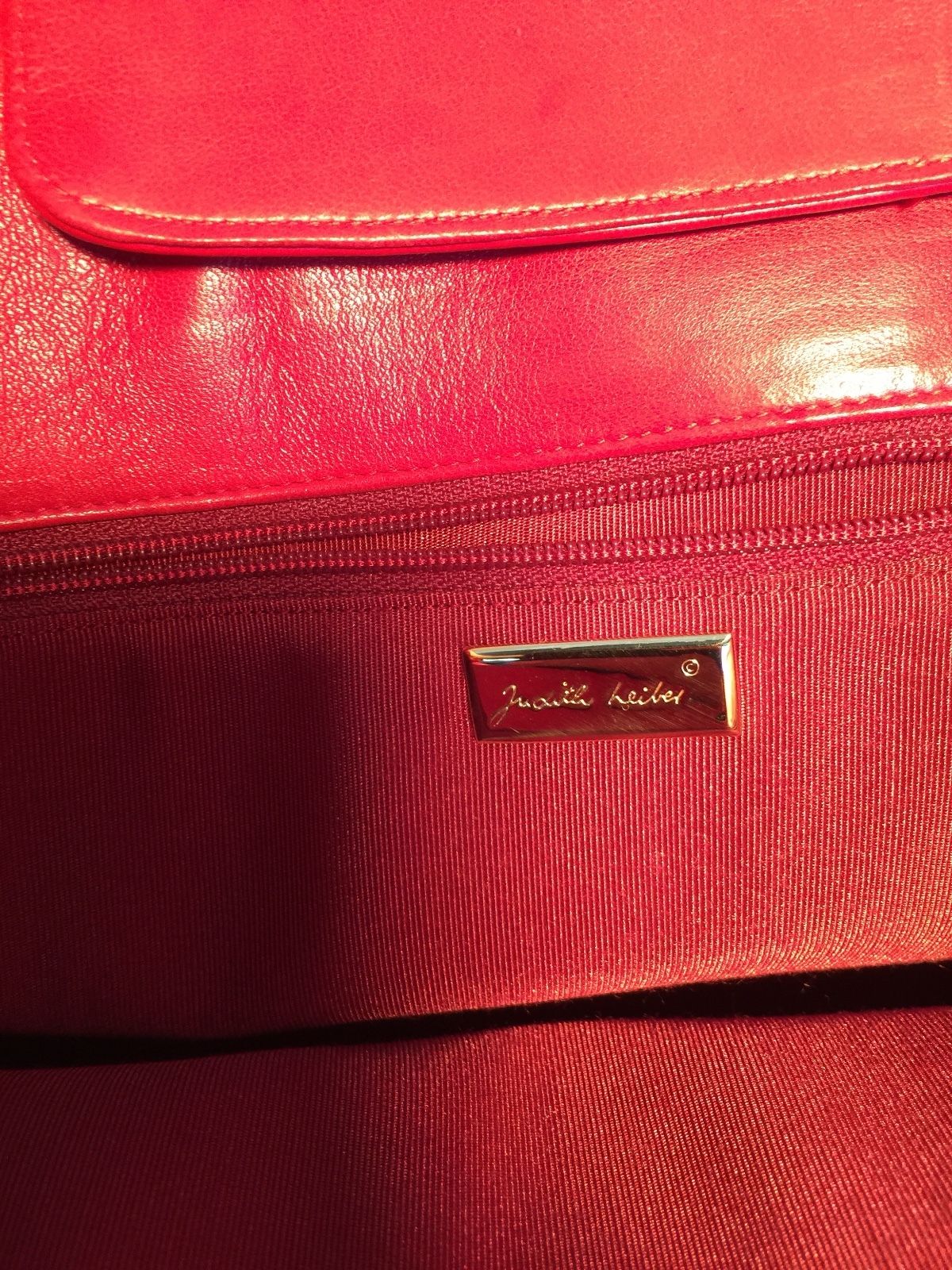 Judith Leiber Vintage Quilted Red Leather Shoulder Bag Dignity