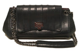 Chanel Black Leather Pleated Top Flap Classic Shoulder Bag