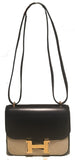 NEW Hermes 18cm Mini Black Box Calf Constance Shoulder Bag