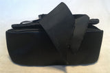 Yves Saint Laurent YSL Black Silk Satin Ribbon Bow Evening Bag