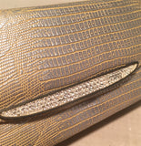 Judith Leiber Silver Lizard Crystal Front Evening Bag Clutch