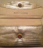 Judith Leiber Silver Lizard Crystal Front Evening Bag Clutch