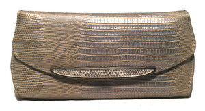 Judith Leiber Silver Lizard Crystal Front Evening Bag Clutch