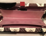 Tanya Hawkes Copper Leather Cow Print Snakeskin Metal Abstract Clutch