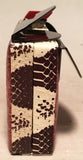 Tanya Hawkes Copper Leather Cow Print Snakeskin Metal Abstract Clutch