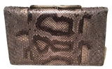 Judith Leiber Silver Grey Snakeskin Python Three way Handbag