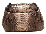 Judith Leiber Natural Grey Python Snakeskin Shoulder Bag