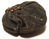 Judith Leiber Black and Gold Woven Pearl Embellished Clutch