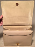 Judith Leiber Vintage Cream Pinched Leather Clutch