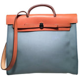 Hermes Blue Canvas Toile Herbag Tote