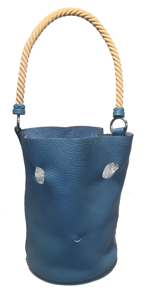 Blue Hermes Clemence Mangeoire Bucket PM – Designer Revival
