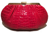 Judith Leiber Vintage Red Alligator XL Oversized Clutch