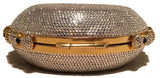 Judith Leiber Swarovski Crystal Oval Bow Trim Minaudiere Evening Bag Clutch