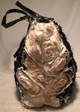 Valentino Black and White Silk Rosier Roses Tote Bag