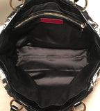 Valentino Black and White Silk Rosier Roses Tote Bag