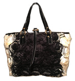 Valentino Black and White Silk Rosier Roses Tote Bag