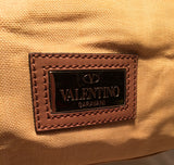 Valentinio Beige Canvas Floral Sequin Tote Bag