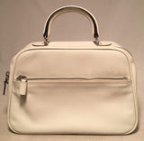 Valextra White Leather Top Handle Shoulder Bag