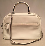 Valextra White Leather Top Handle Shoulder Bag