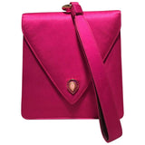 Judith Leiber Vintage Hot Pink Silk Evening Bag Wristlet