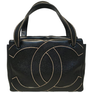 Chanel Black and Cream CC Logo Caviar Leather Handbag – Dignity Jewels Inc.